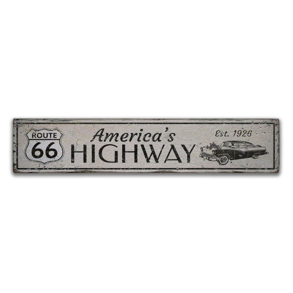 Est 1926 Route 66 Vintage Wood Sign