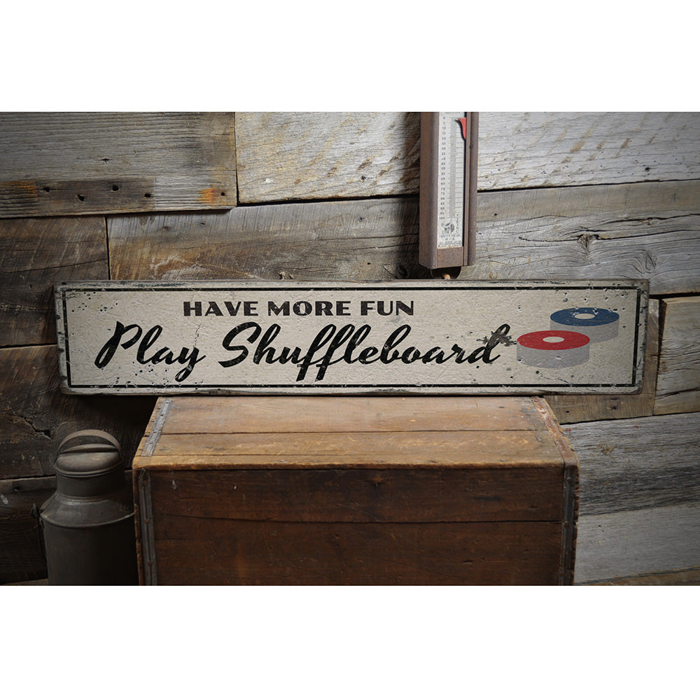 Fun Shuffleboard Vintage Wood Sign