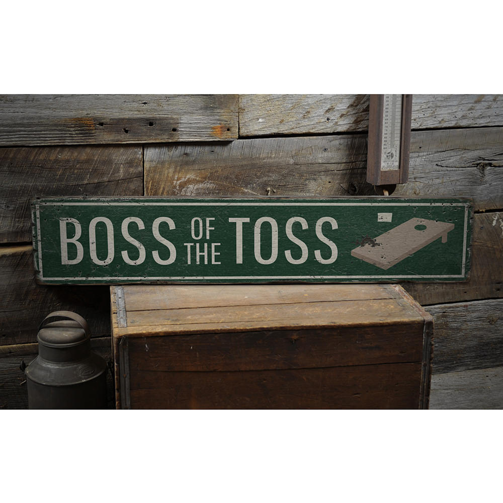 Boss of the Toss Vintage Wood Sign