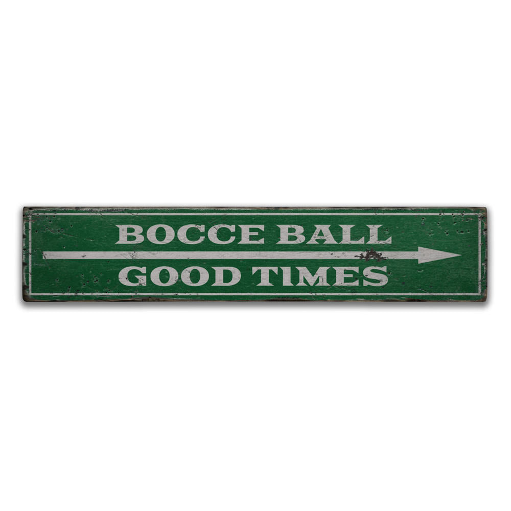 Bocce Ball Arrow Vintage Wood Sign