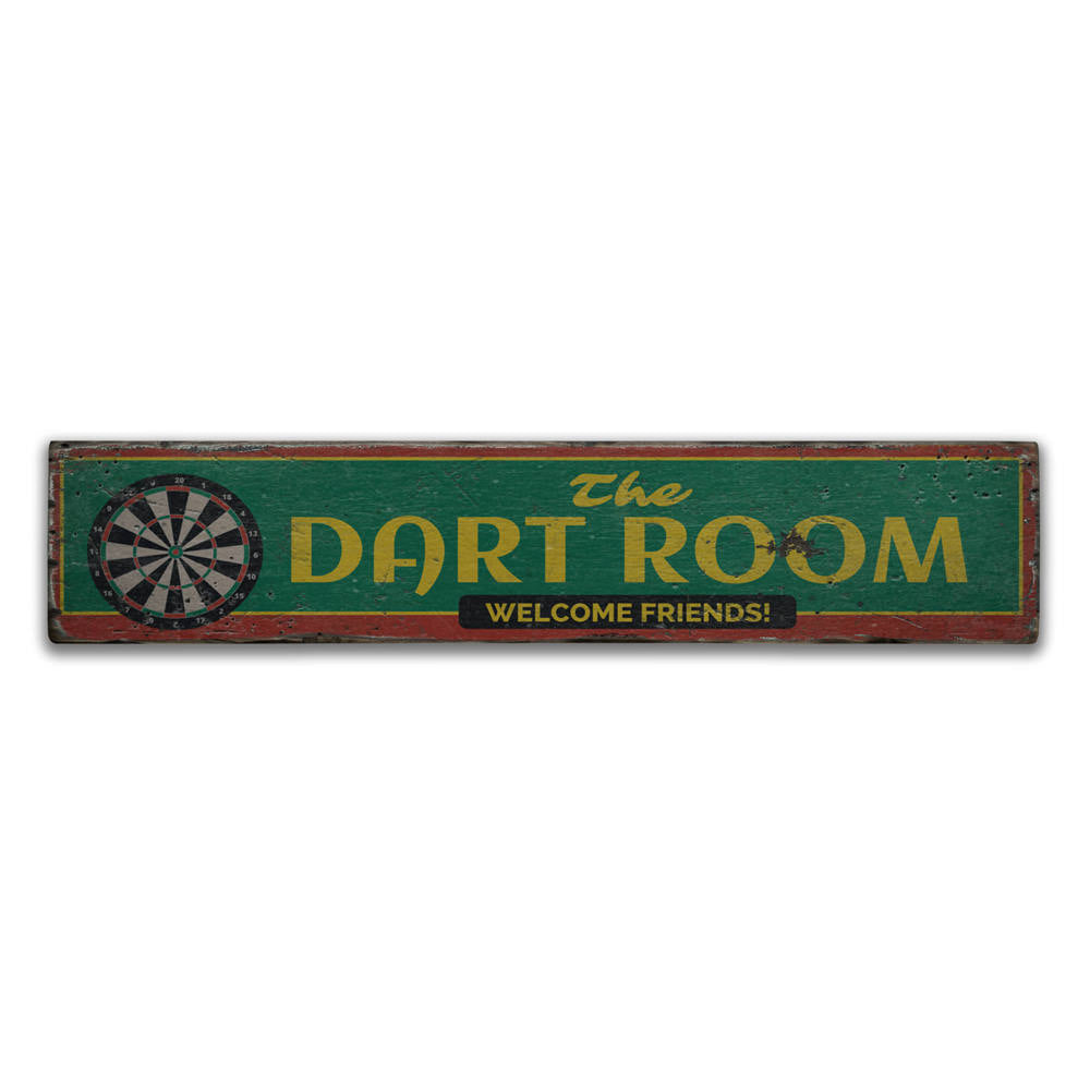 The Dart Room Vintage Wood Sign
