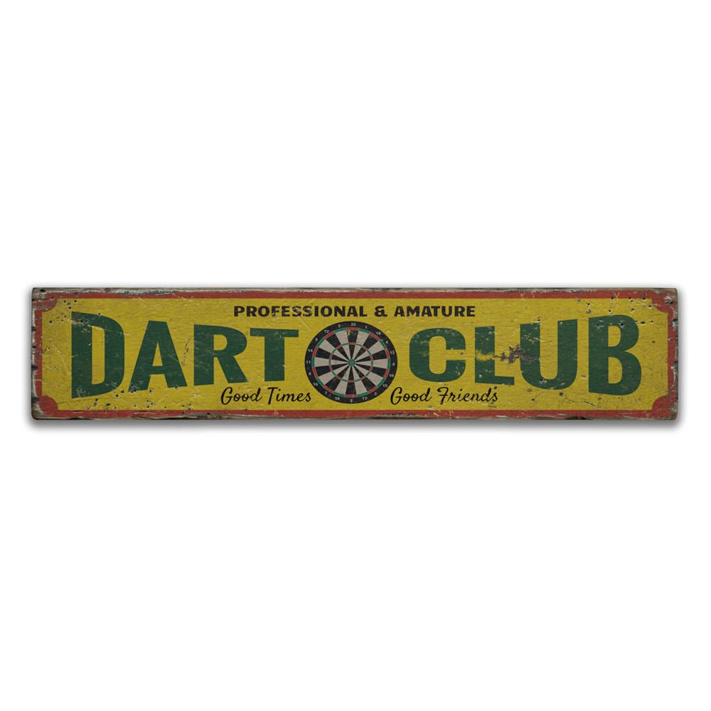 Dart Club Vintage Wood Sign