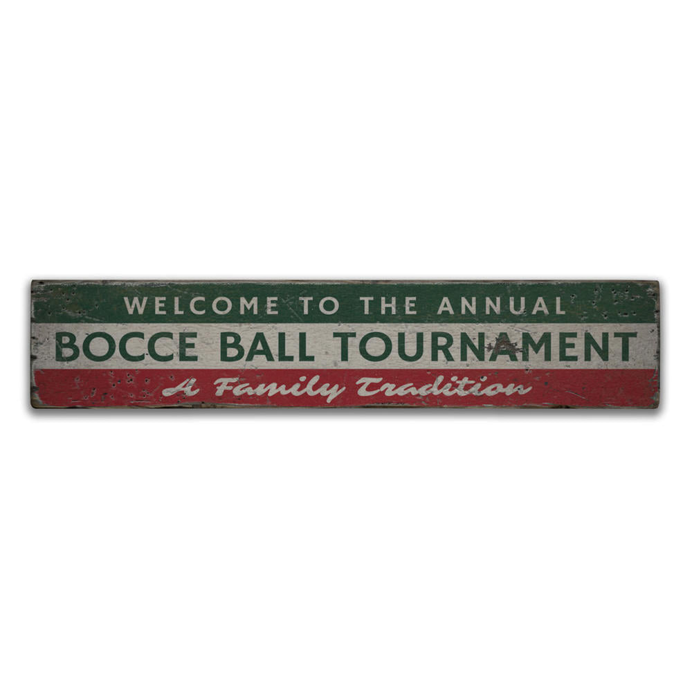 Bocce Ball Tournament Vintage Wood Sign
