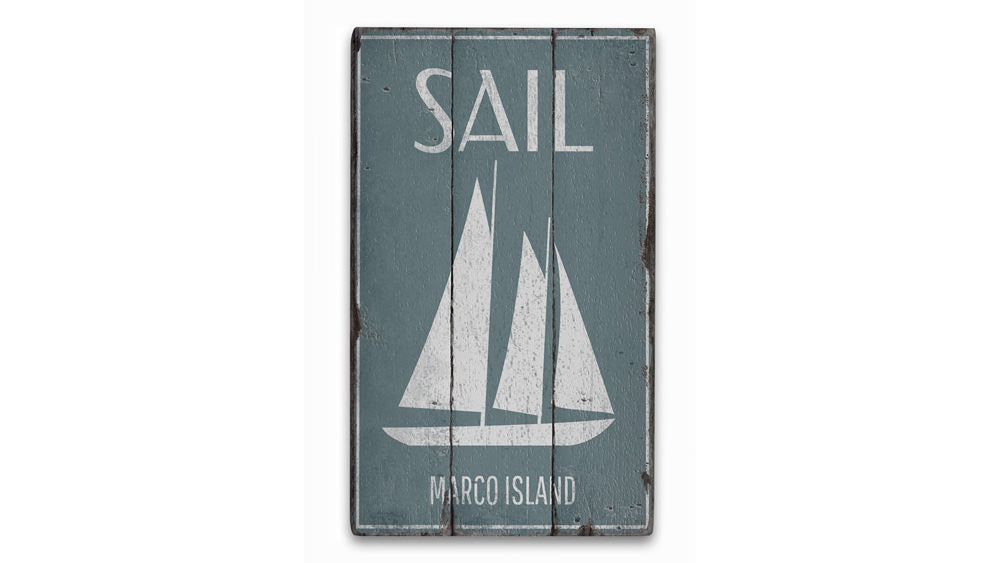 Sail Rustic Wood Sign