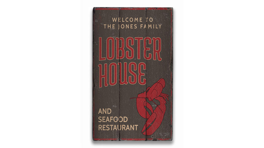 Welcome Lobster House Rustic Wood Sign