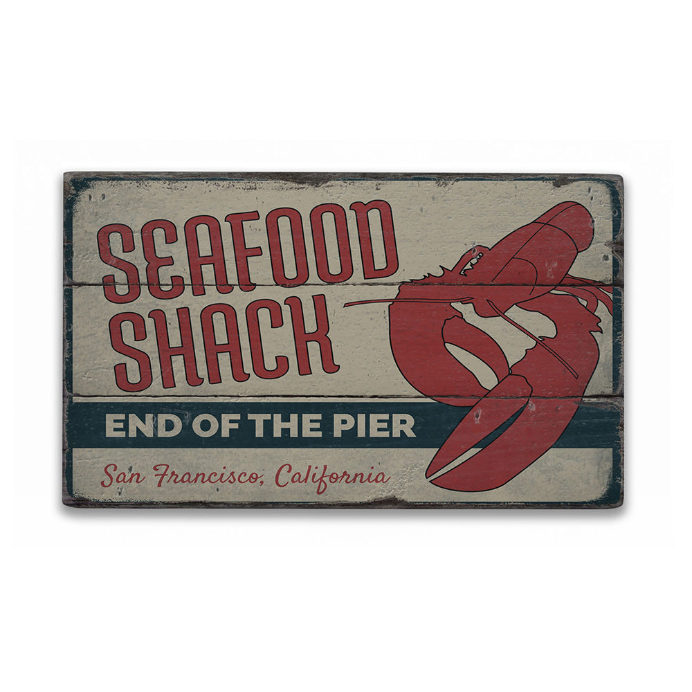 Lobster Seafood Shack Rustic Wood Sign