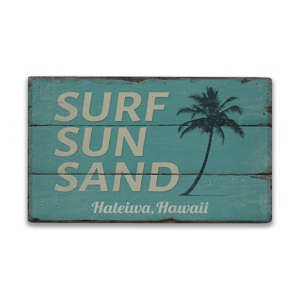 Surf sun Sand Rustic Wood Sign
