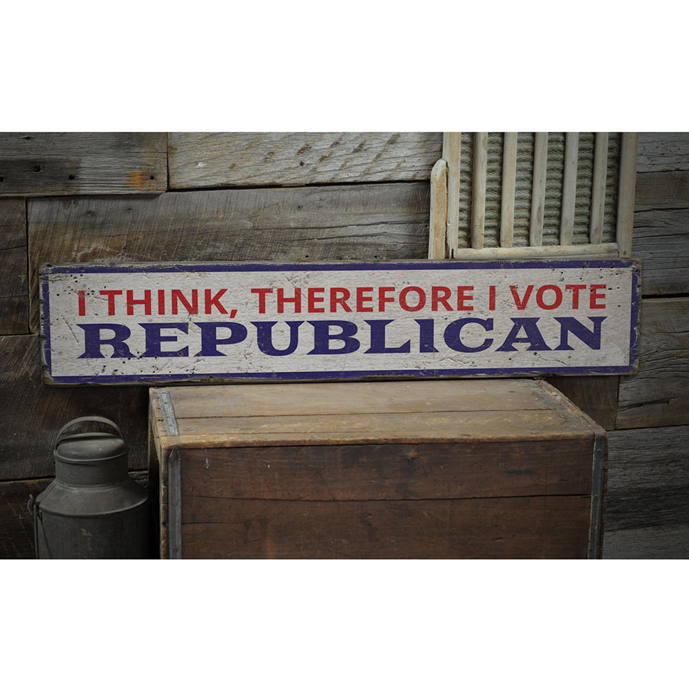 I Vote Republican Vintage Wood Sign