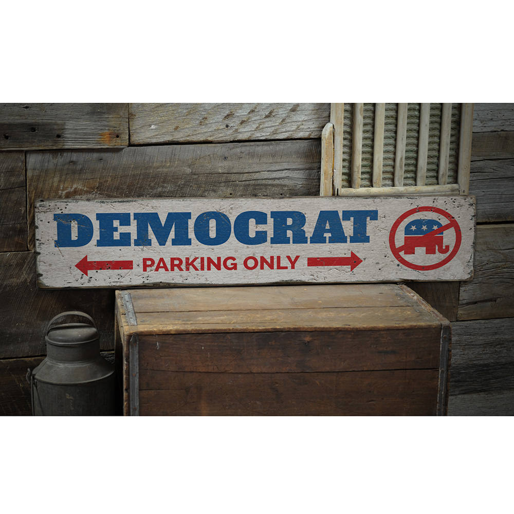 Democrat Parking Vintage Wood Sign