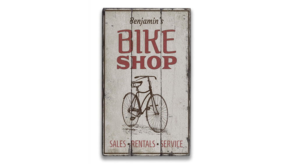Bike Shop Rustic Wood Sign