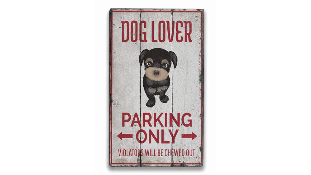 Dog Lover Parking Rustic Wood Sign