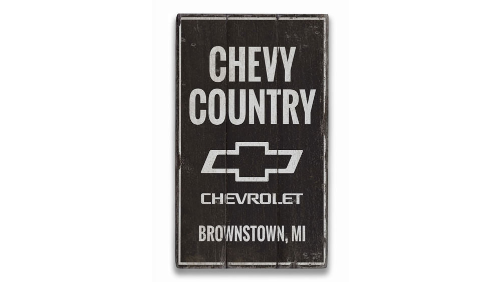 Chevy Country Rustic Wood Sign