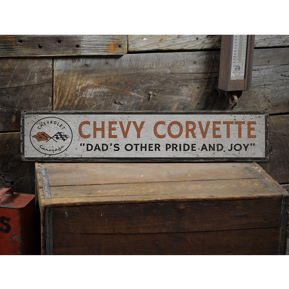 Chevrolet Corvette Vintage Wood Sign