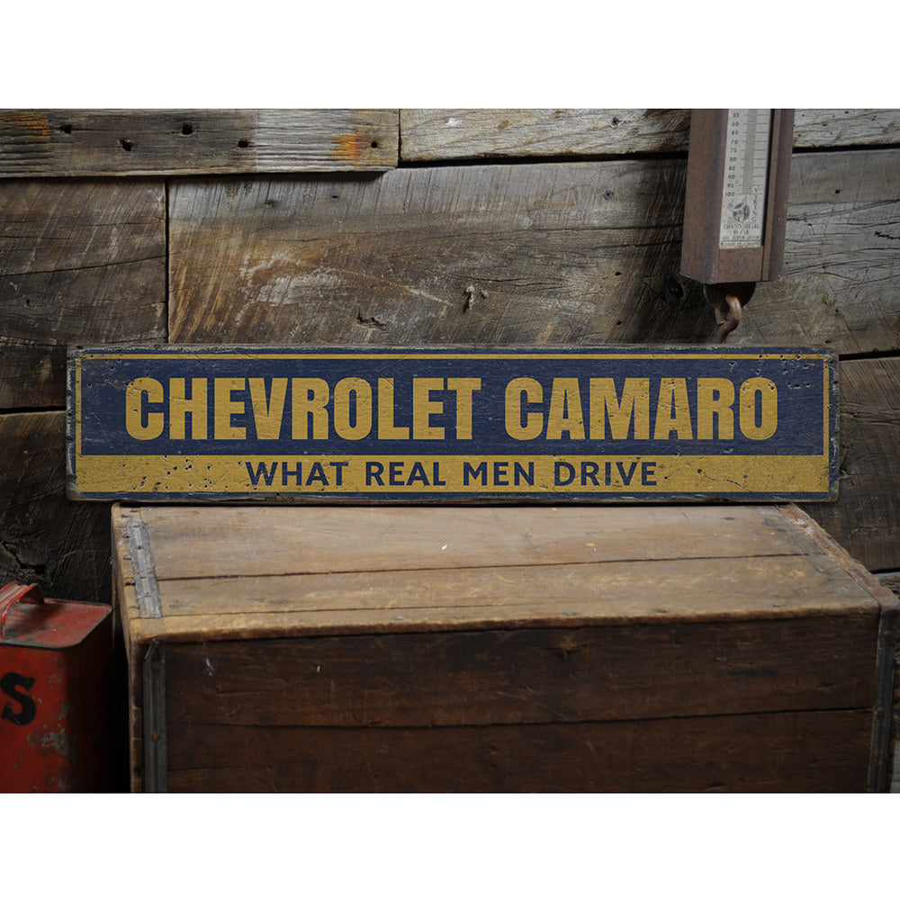 Chevrolet Camaro Vintage Wood Sign