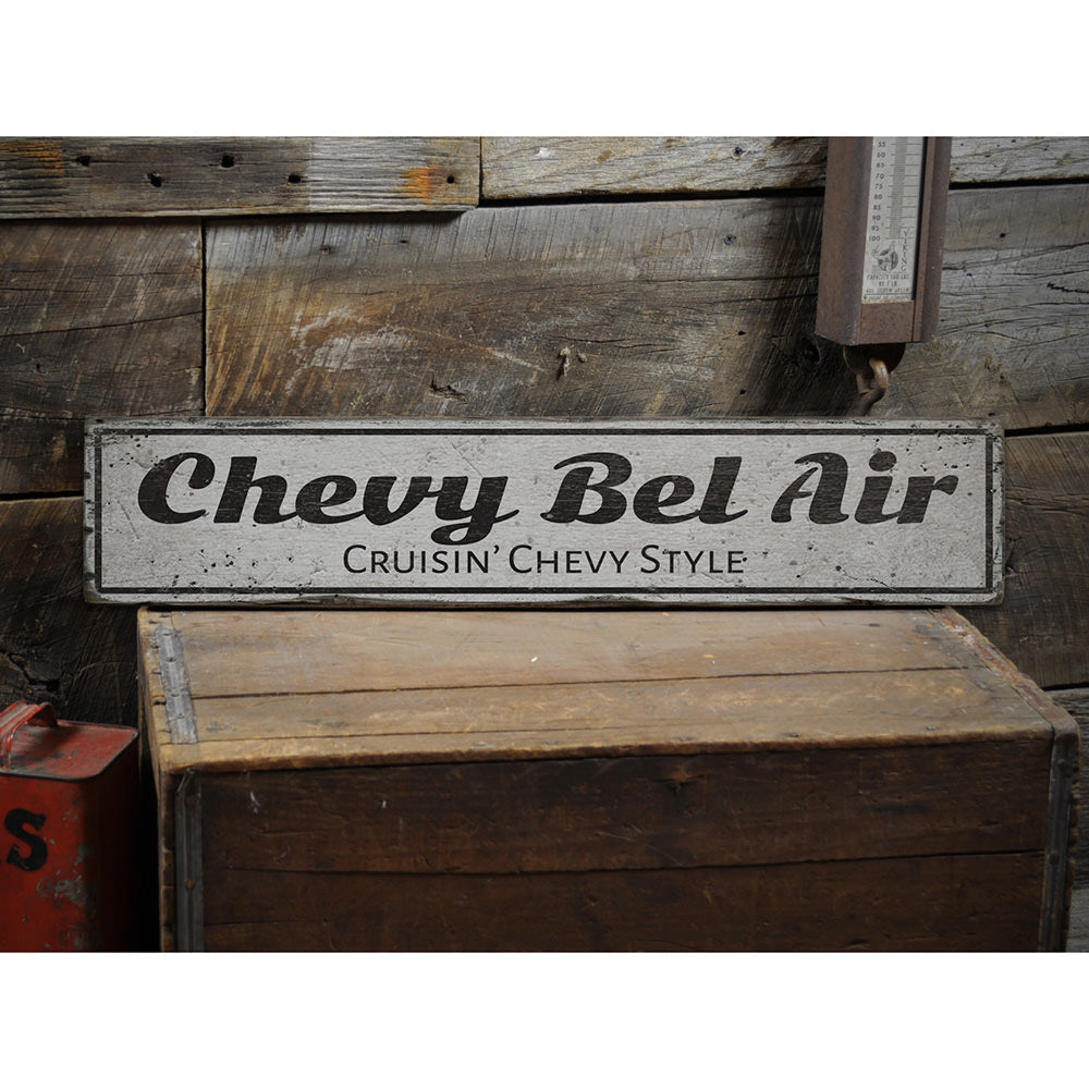 Chevy Bel Air Vintage Wood Sign