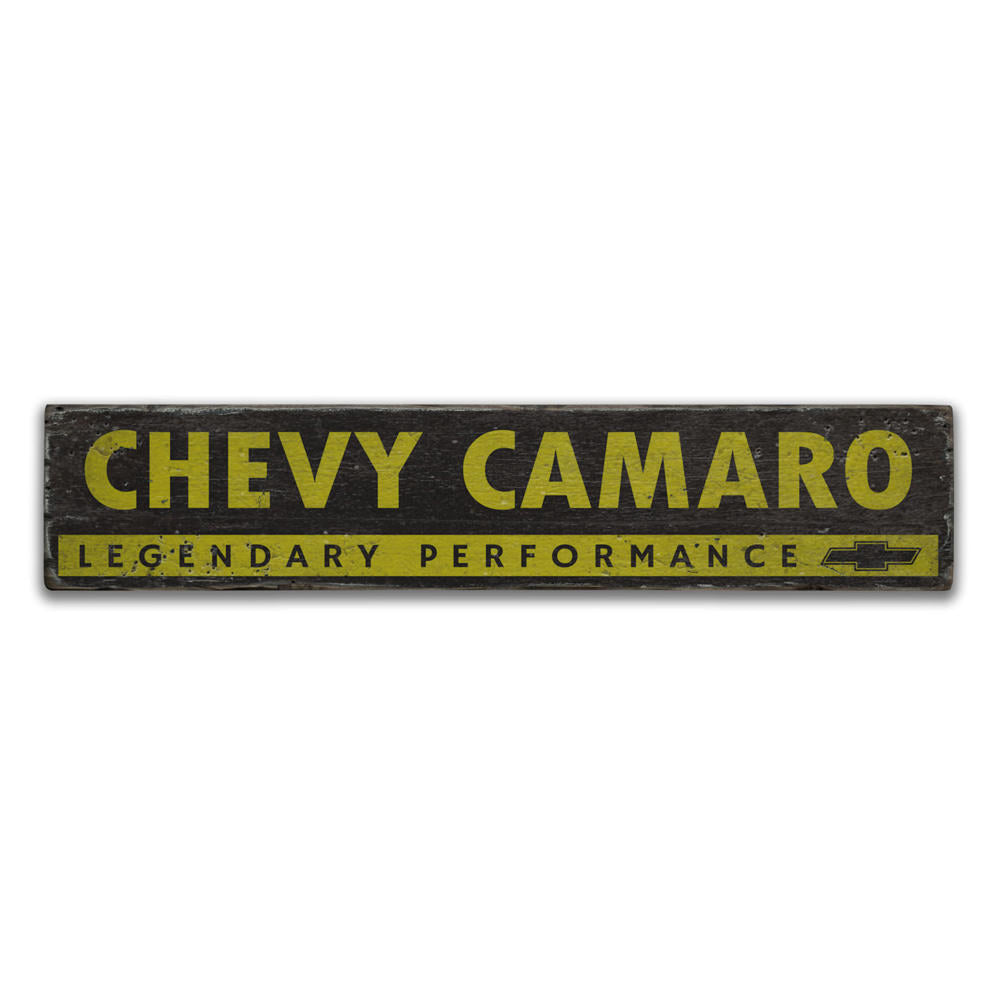 Chevy Logo Camaro Vintage Wood Sign