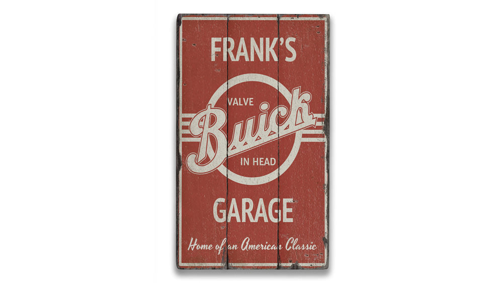 Buick Garage Rustic Wood Sign