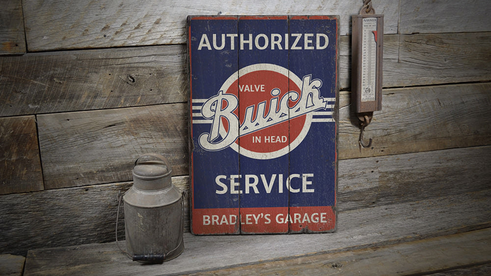 Buick Service Rustic Wood Sign