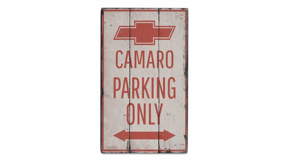 Camaro Parking Only Rustic Wood Sign