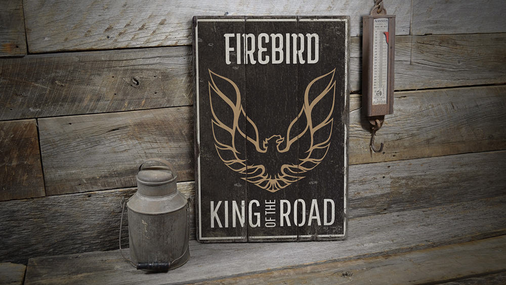 Firebird Rustic Wood Sign