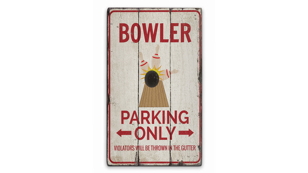 Bowler Parking Rustic Wood Sign