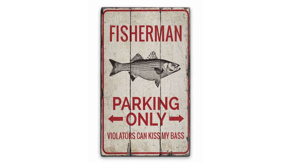 Fisherman Parking Rustic Wood Sign