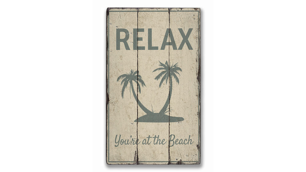 Relax Beach Rustic Wood Sign