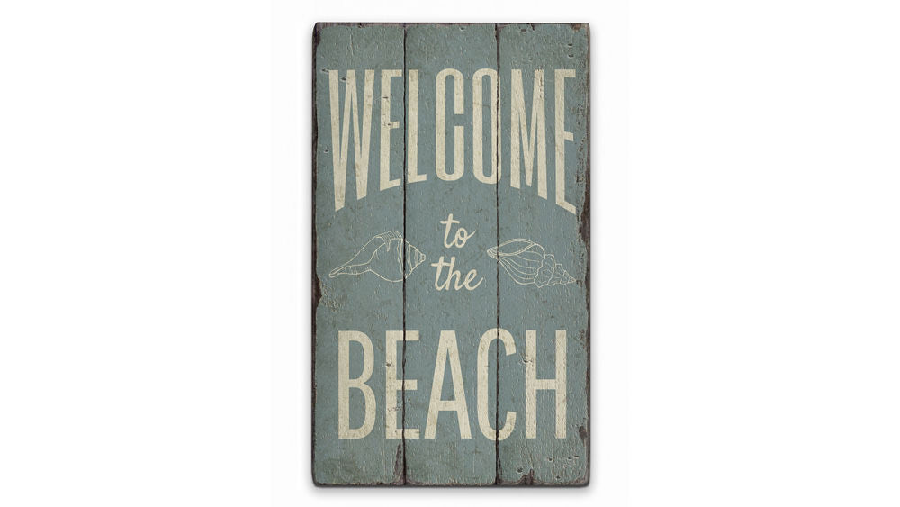 Welcome Beach Rustic Wood Sign