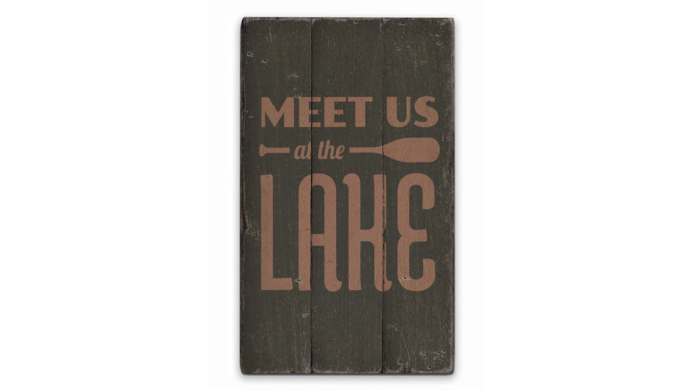 Lake Oar Rustic Wood Sign