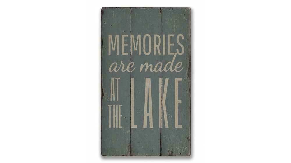 Lake Memories Rustic Wood Sign