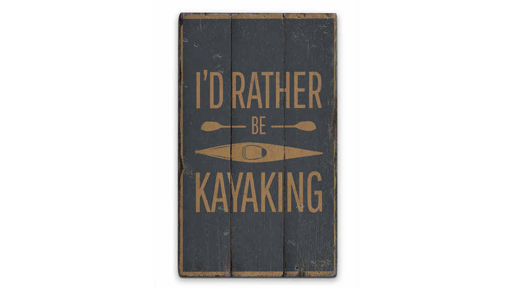 Kayaking Rustic Wood Sign