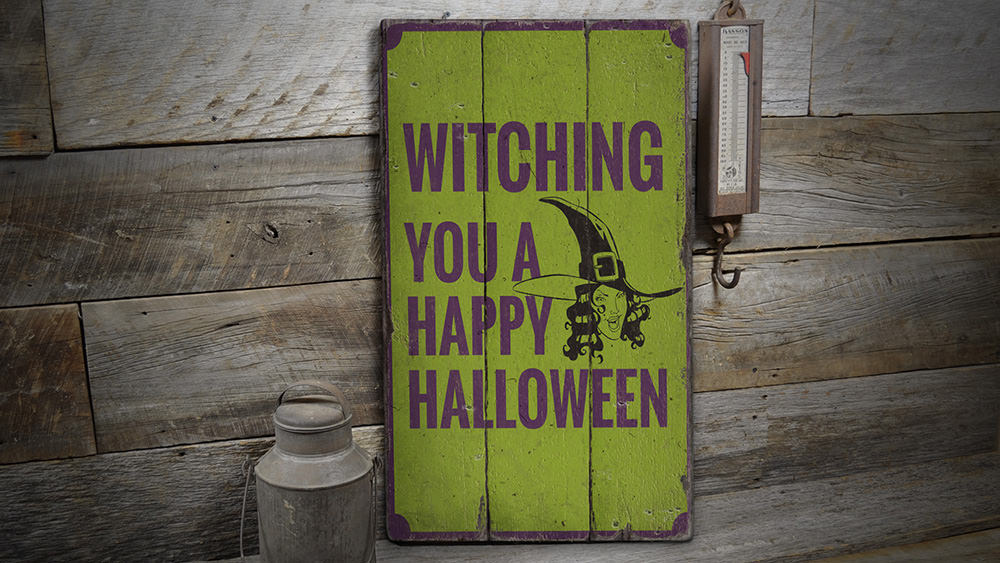 Witch Rustic Wood Sign