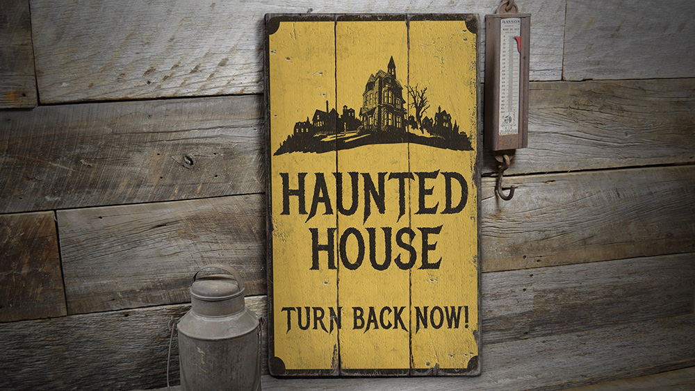 Haunted House Rustic Wood Sign