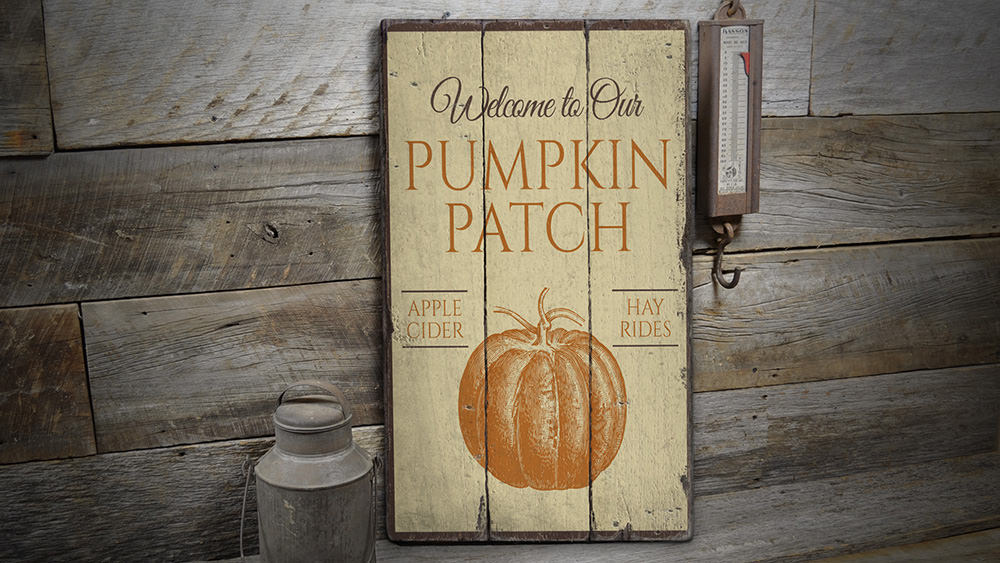 Welcome Pumpkin Patch Rustic Wood Sign
