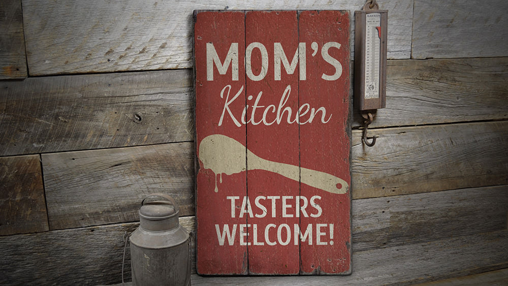 Mom's Kitchen Rustic Wood Sign
