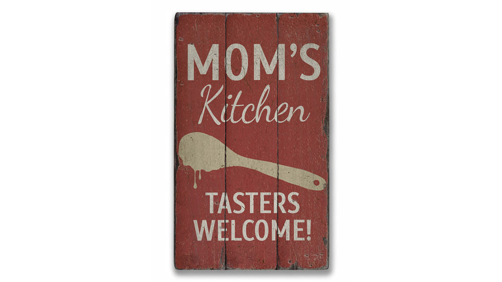 Mom's Kitchen Rustic Wood Sign