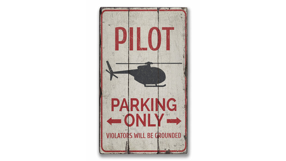 Pilot Parking Rustic Wood Sign