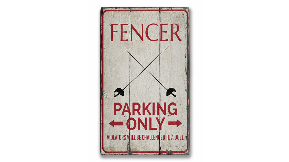 Fencer Parking Rustic Wood Sign