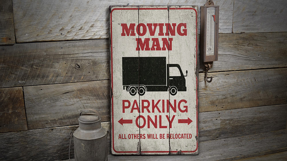 Mover Parking Rustic Wood Sign