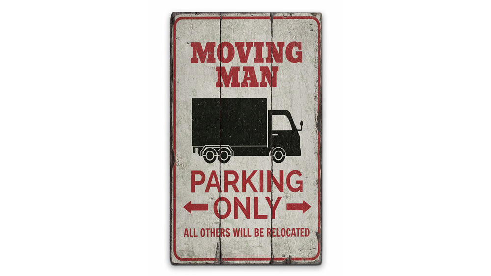Mover Parking Rustic Wood Sign
