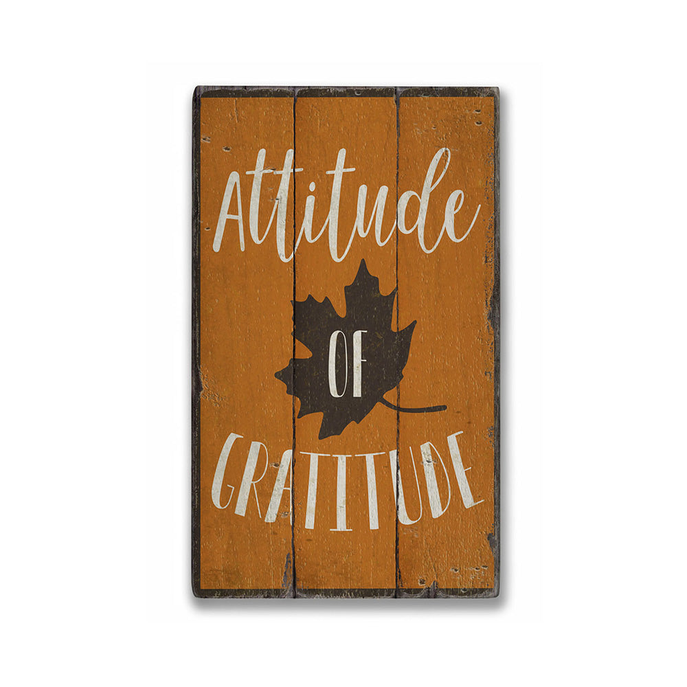 Attitude of Gratitude Rustic Wood Sign