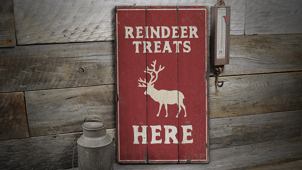 Reindeer Treats Rustic Wood Sign