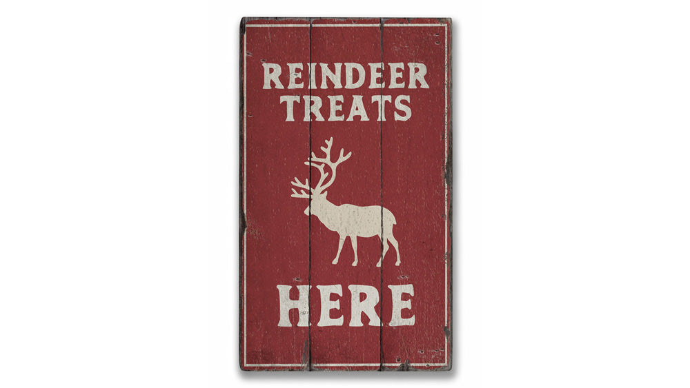 Reindeer Treats Rustic Wood Sign