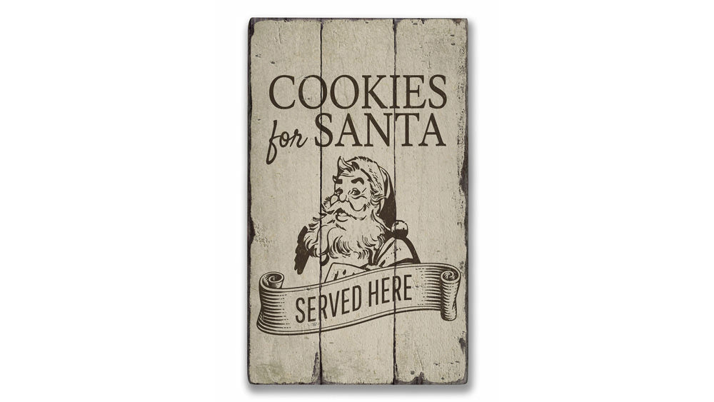 Cookies for Santa Served Here Rustic Wood Sign