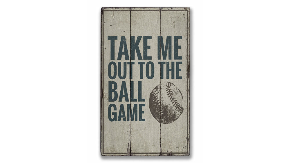 Baseball Song Rustic Wood Sign