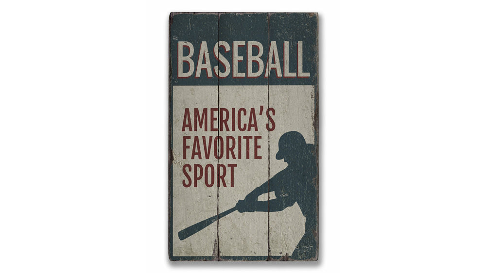 America's Favorite Sport Vintage Wood Sign