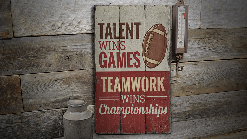 Sports Quote Rustic Wood Sign
