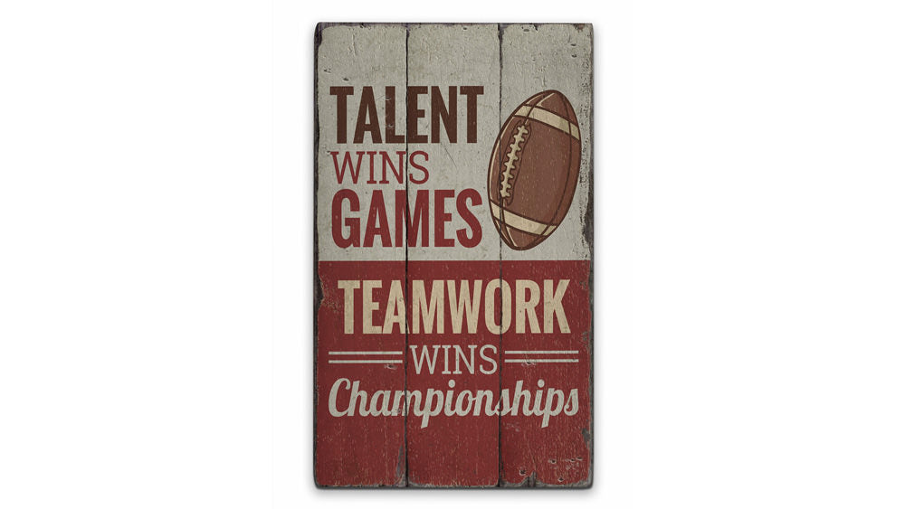 Sports Quote Rustic Wood Sign