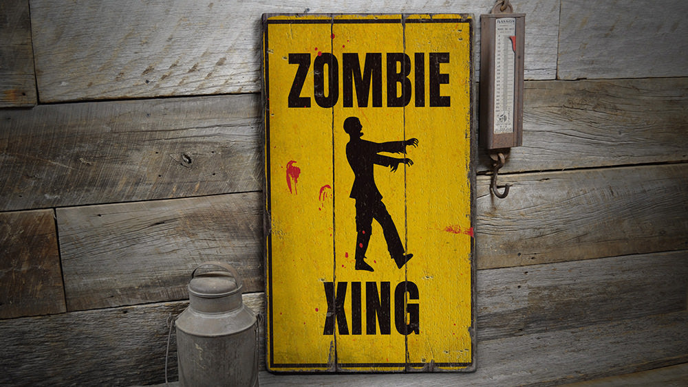 Zombie Crossing Rustic Wood Sign