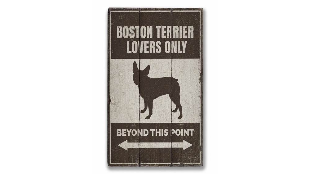 Boston Terrier Rustic Wood Sign